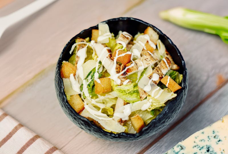 Caesar salad with romaine, croutons and parmesan