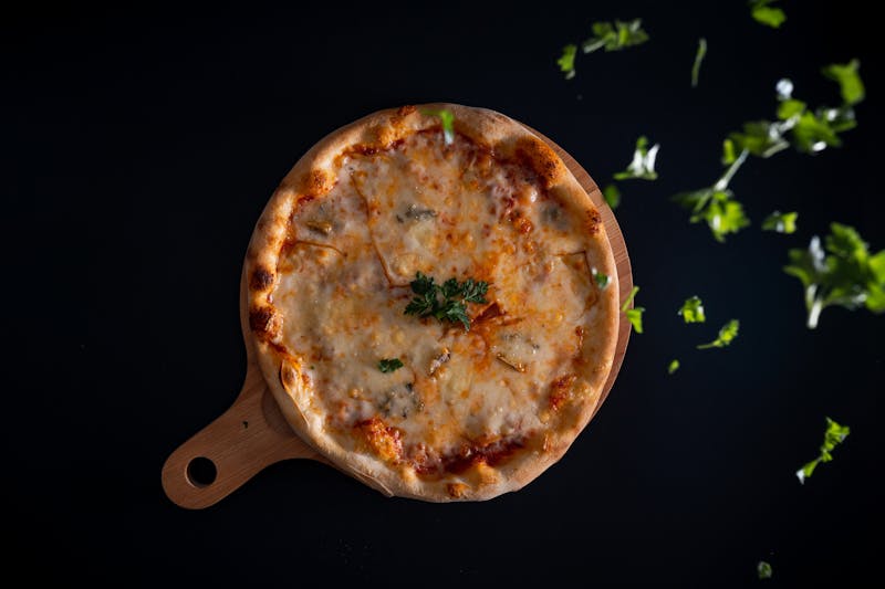 Veggie coal-fired pizza with roasted vegetables